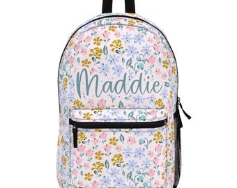 Personalized Floral Backpack, Custom Daycare Bag, Back to School Gift
