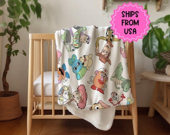 Personalized toy story blanket, custom name disney blanket, boys blanket, toddler blanket, disney trip gift, buzz light year blanket