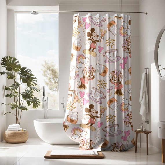 Disney Shower Curtain Disney Bathroom Accessories Disney Bathroom Decor Disney Decor Cute Bathroom Decor Kids Bathroom Decor Etsy