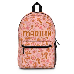 Sac à dos personnalisé rose groovy, sac de rentrée pour filles, sac à dos pour tout-petits, cadeaux pour sac à dos pour filles, sac de garderie personnalisé