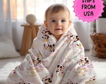 Manta Disney personalizada, manta Disney con nombre personalizado, manta de Minnie Mouse, manta de Mickey Mouse, regalo Disney para bebés y adultos, regalo de cumpleaños