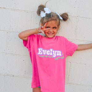 Retro Kids Name Shirt, Personalized Kids Shirt, Personalized Girl Name Shirt, Custom Name Boy Girl Tshirt, Custom Girl Tee, Custom Boy Tee
