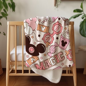 Pink Disney blanket, minnie mouse blanket, micky mouse blanket, disney trip gift, Disney Baby Adult Gift, Christmas Gift, Birthday Gift