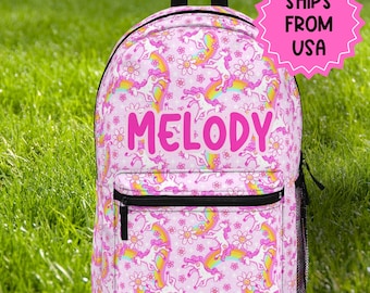 Personalized kids school backpack, personalized toddler backpack Unicorn, custom name backpack for adults, monogram backpack birthday gift