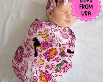 Personalisiertes Halloween Outfit, rosa Herbst Karte, personalisiertes Foto Outfit, personalisiertes Baby Foto