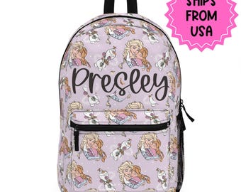 Personalized Backpack Frozen disney, Back to school girls bag Kids toddler Backpack, Gifts for kids Girls Backpack, custom daycare bag