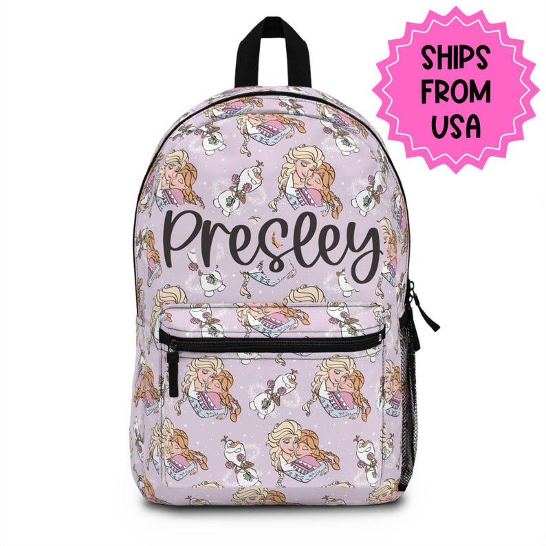 Personalized Backpack Frozen disney, Back to school girls bag Kids toddler Backpack, Gifts for kids Girls Backpack, custom daycare bag image 1