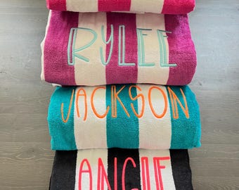 Custom Embroidered Beach Towel with name personalized, monogram