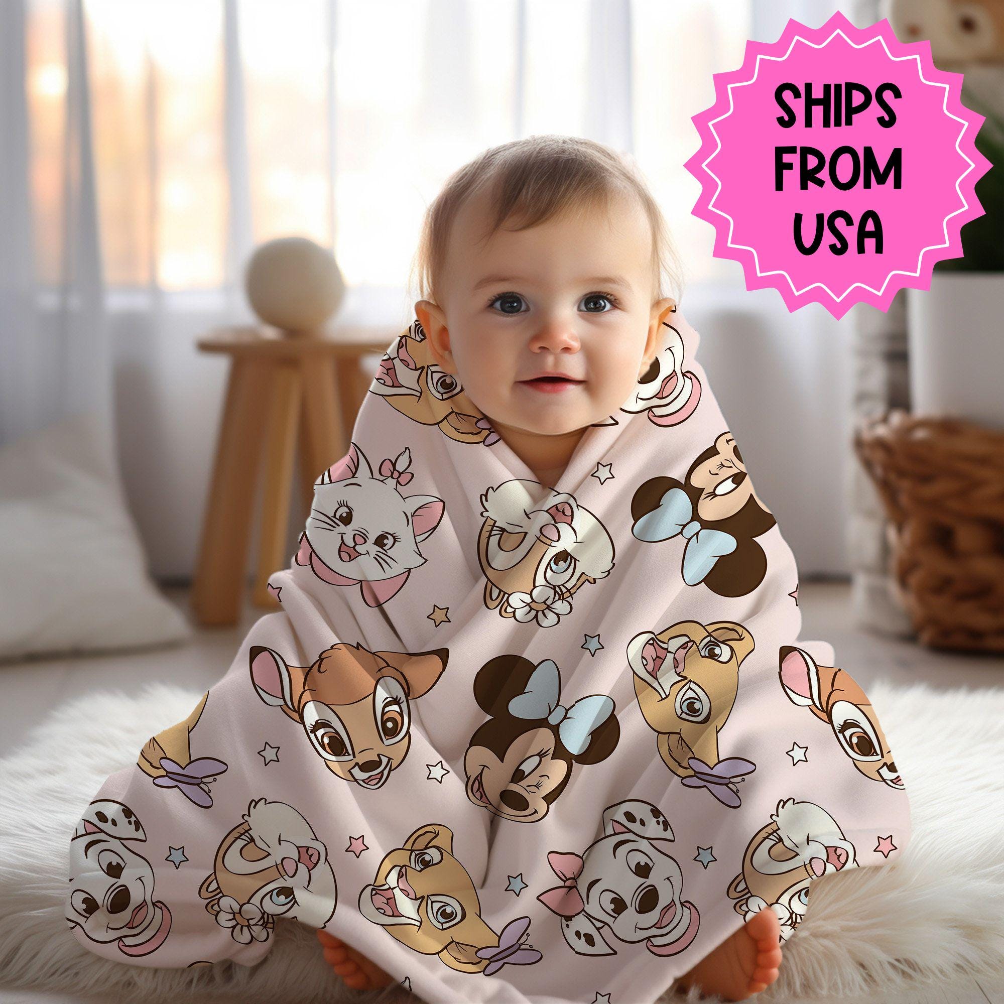 ピンクのディズニーフレンズミンキーブランケット、ピンクの