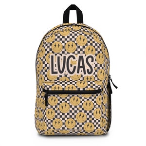 Smiley personnalisé, sac de retour à l'école pour garçons, sac à dos pour tout-petits, cadeaux pour enfants, sac à dos pour filles et garçons, sac de garderie personnalisé