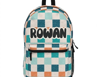 Personalized Backpack Checkered, Back to school boys bag Kids toddler Backpack, Gifts for kids Girls and Boys Backpack, custom daycare bag
