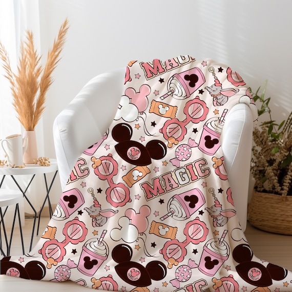 ピンクのディズニーブランケット、ミニーマウスブランケット、ミッキー