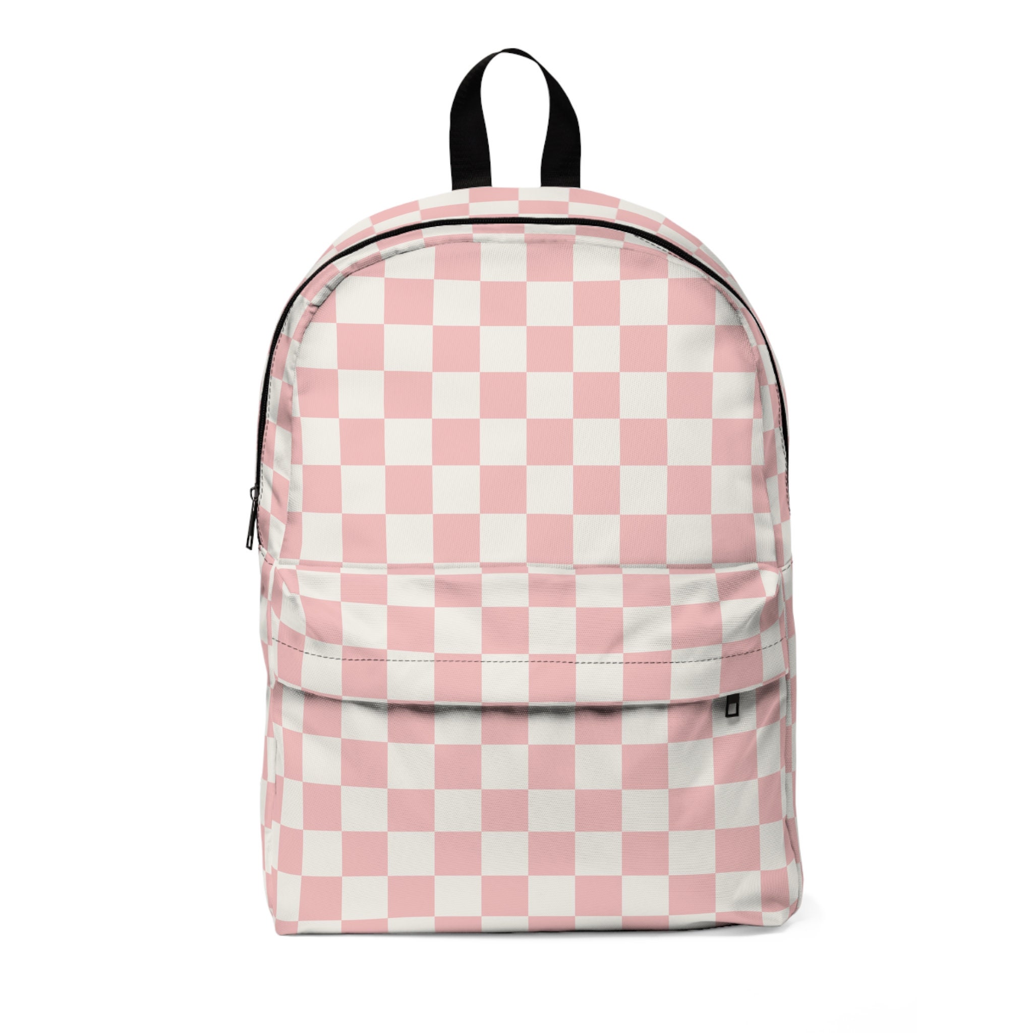 Girls Pink Checkered Backpack