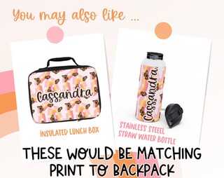 Mochila Com Letra Personalizada - Laço E Design Moderno Para Meninas