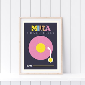 MIKA Vinyl Record Poster - Art Print | Minimalist Design | Poster | Song and Artist | Grace Kelly | A4
