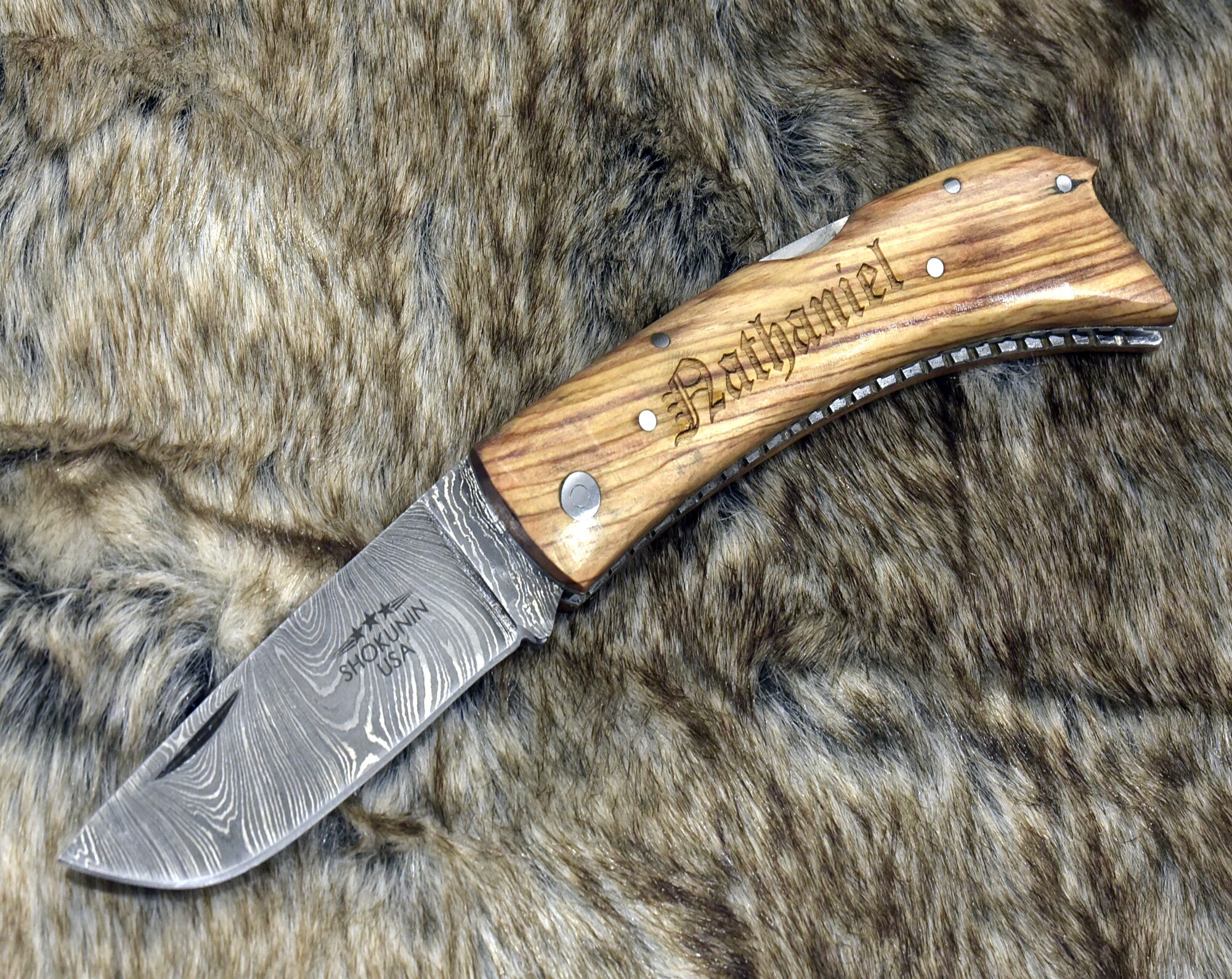 HUNTING knife, HAND FORGED Damascus Steel Knife Skinner Camping Utility