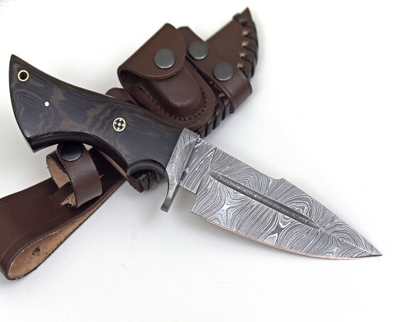 SHOKUNIN USA, DAMASCUS knife, hunting knife, 10.0" , Damascus steel knife set, Highly figured exotic Wenge Wood Handle, personalized gift