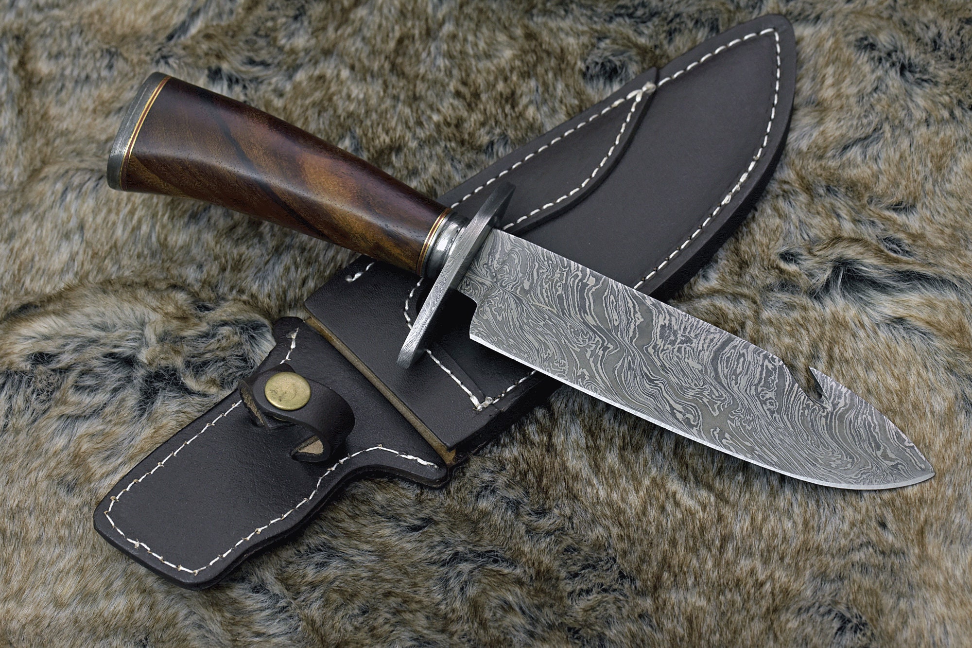 DAMASCUS BOWIE KNIFE Custom Damascus knife 12.0 Hand | Etsy