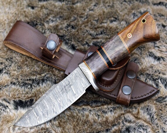 10", DAMASCUS KNIFE Personalized DAMASCUS steel knife every day carry clip point blade tactical camping utility hunting knife