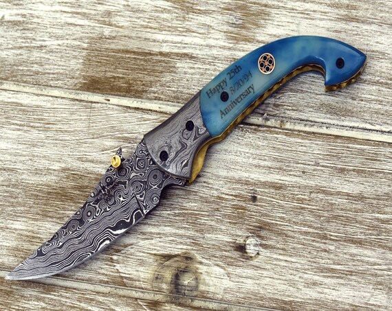 Engraved Collector Knife by SHOKUNIN USA - Folding, Tactical, Survival, Hunting, Camping , Everyday Carry Unique Groomsmen Gift Personalized