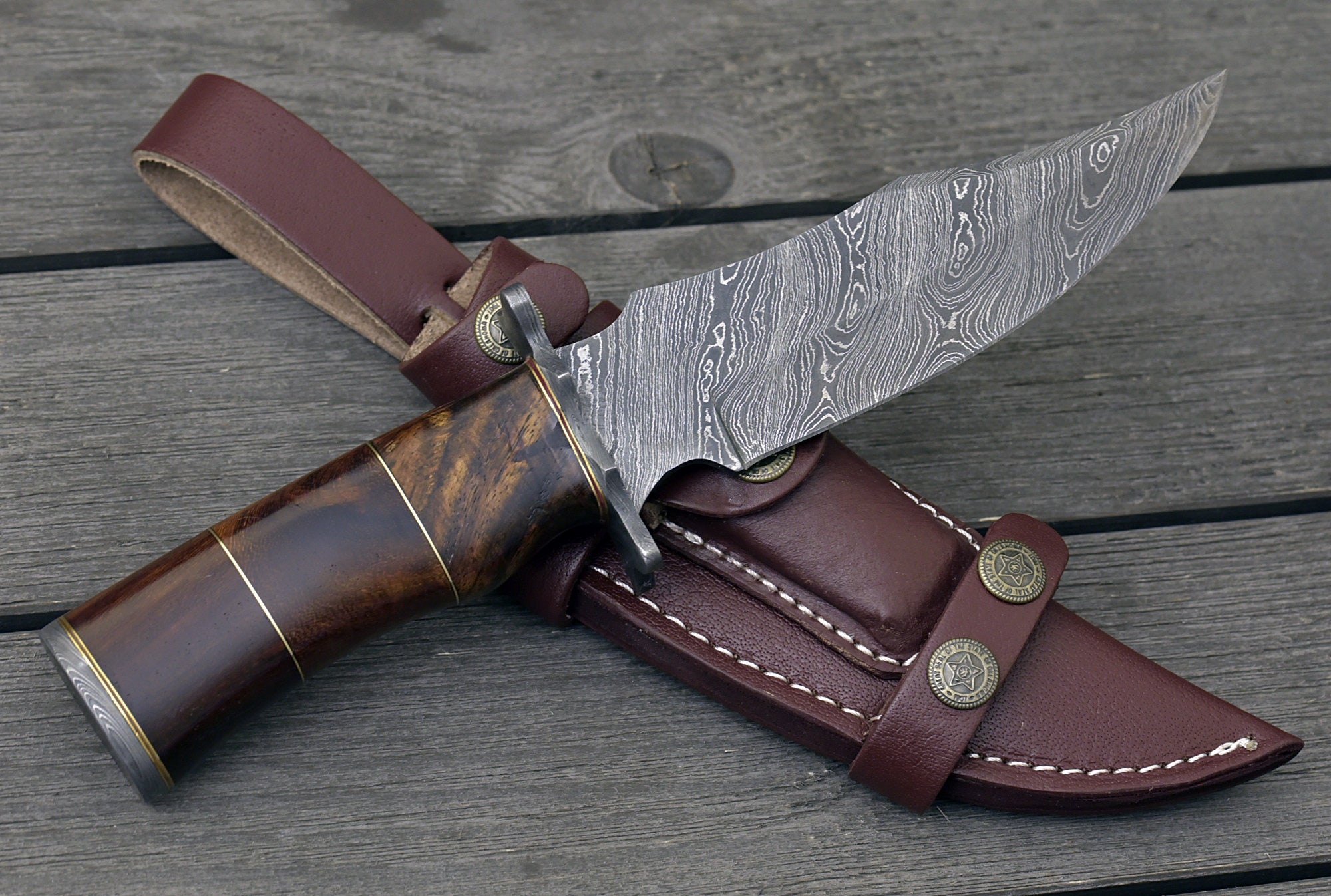 DAMASCUS HUNTING KNIFE Custom 10.0 Hand Etsy