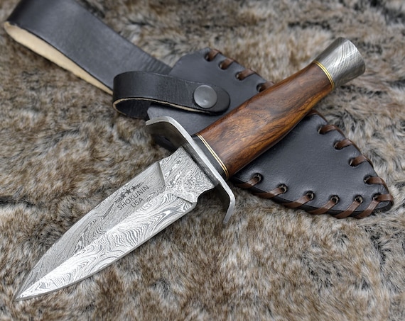 DAMASCUS Dagger, Custom Damascus knife, 10.0" ,Hand forged dirk, Damascus steel double edged blade, Damascus Steel Guard & Pommel