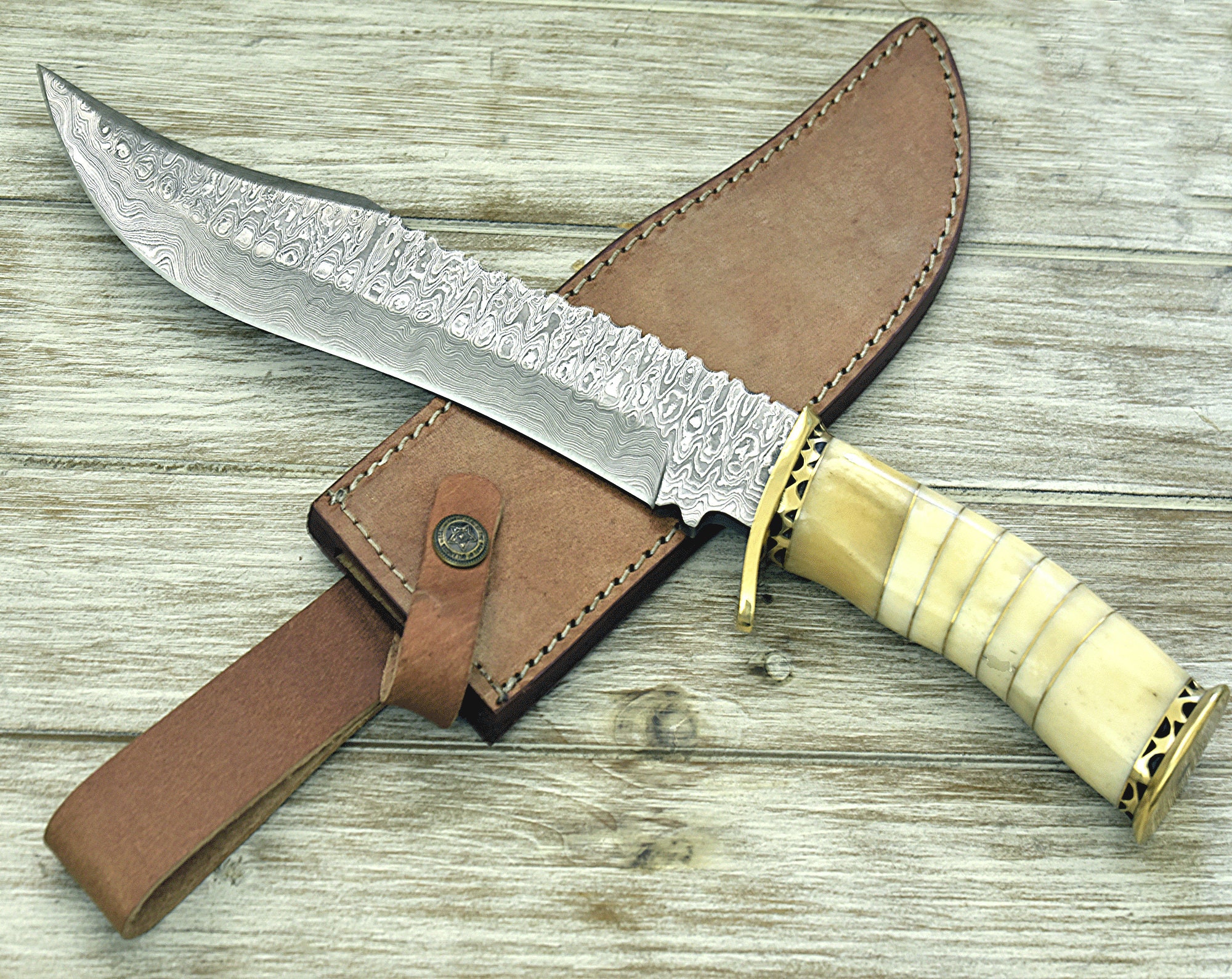 Custom 14 DAMASCUS knife Damascus steel knife Etsy