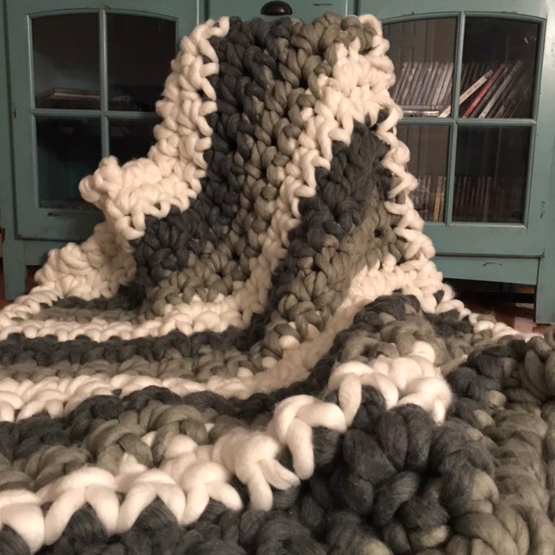 Chunky crochet blanket