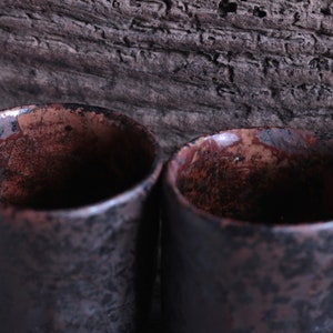 Sake cups. Set of two cups for the tea ceremony. Raku ceramics. Tea set. Handmade. A gift for tea lovers. image 4