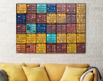 Shipping Container Canvas Print: Warehouse Wall Art