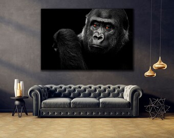 Black white gorilla | Etsy