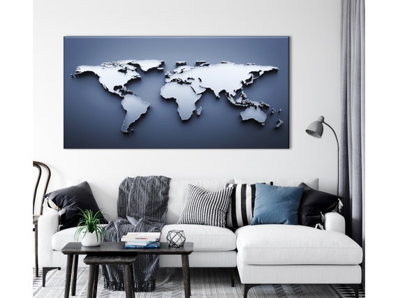 3d world map wall art World Map Canvas 3d World Map Wall Art World Map Canvas Etsy 3d world map wall art