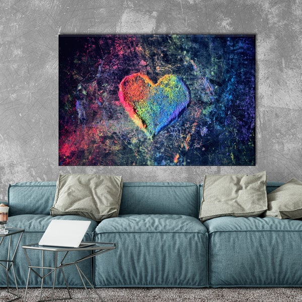 Large Heart Painting Etsy