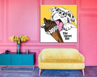 Pop Art Wall Decor, Stretched Ready to Hang Wall Art