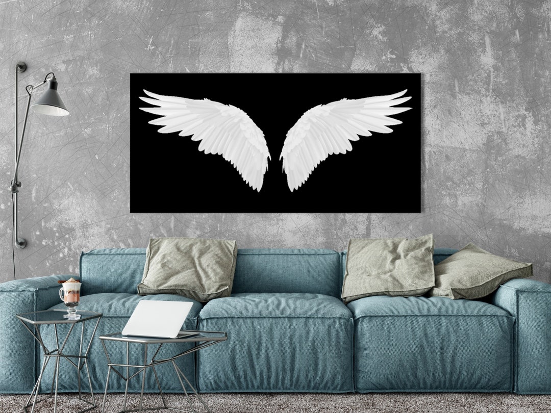 Angel Wings Wall Art, Wings Wall Decor, Wings Art Print, Angel Poster, Angel Canvas Print Etsy