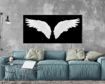 Angel Wings Wall Art, Wings Wall Decor, Wings Art Print, Angel Poster, Angel Canvas Print