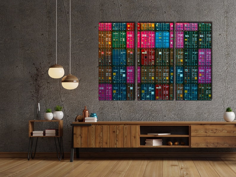 Containers Wall Art Warehouse Wall Art Cargo Shipping Wall Etsy