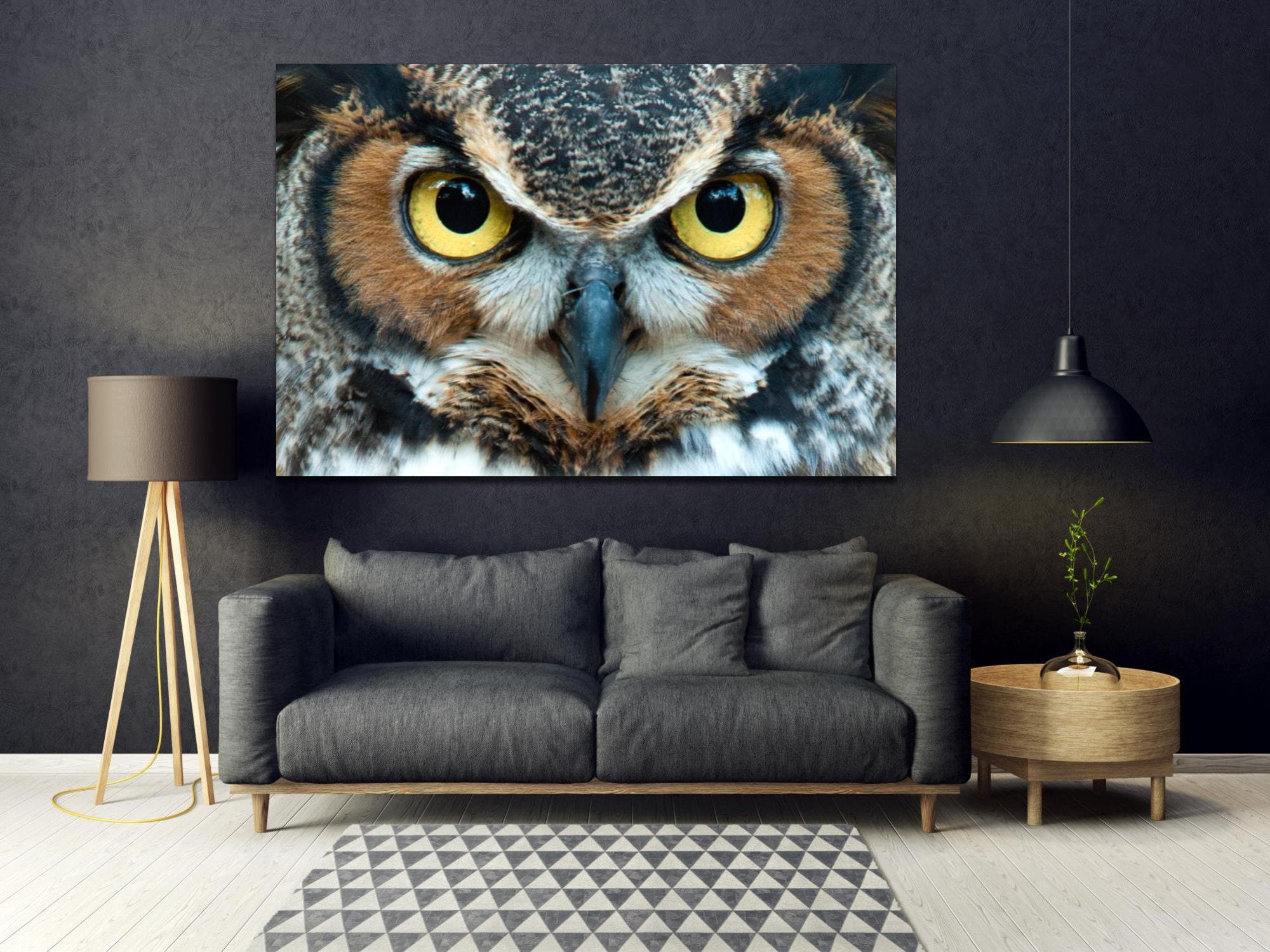 Great Horned Owl Wall Art: Modern Canvas Print, Ready to Hang - Etsy, image size:2000x1500