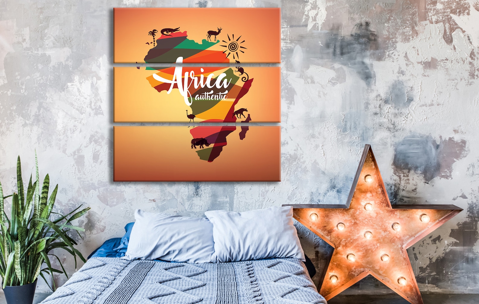 Africa Map Decor Africa Travel Map Africa Map Wall Art Etsy