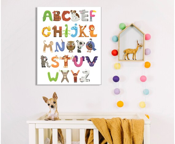 animal alphabet wall art