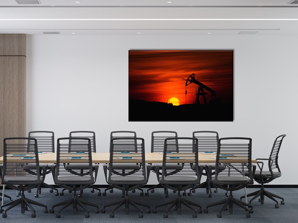 Oil Derrick Wall Art. Oilfield Canvas Oil Company Office | Etsy