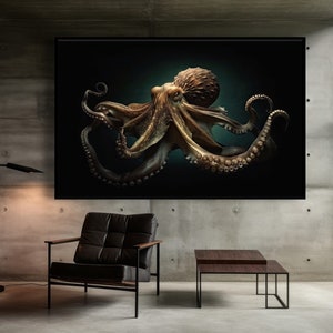 Kraken Octopus Canvas Print: Dark Underwater Sea Monster Wall Art