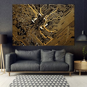Computer Motherboard Wall Art, Cirquit Board Print, Programming Poster ...