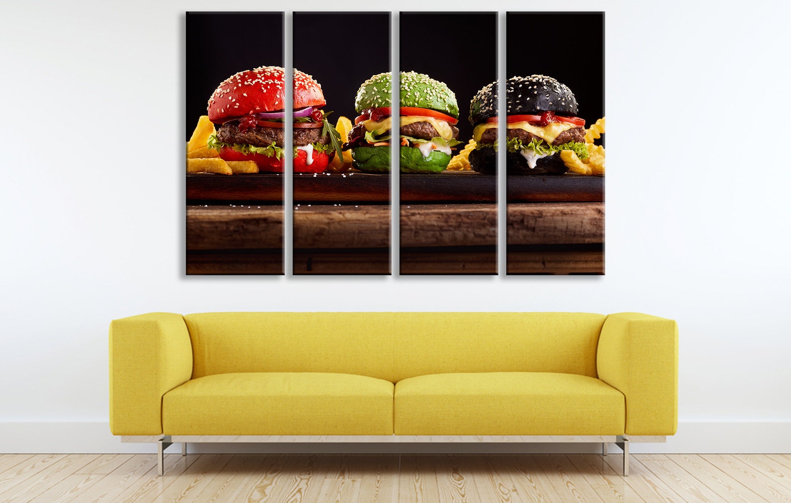 Burger Wall Art Colorful Burgers Canvas Print American Food - Etsy