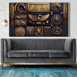 Stampa su tela egizia: simboli antichi, opere d&#39;arte del faraone