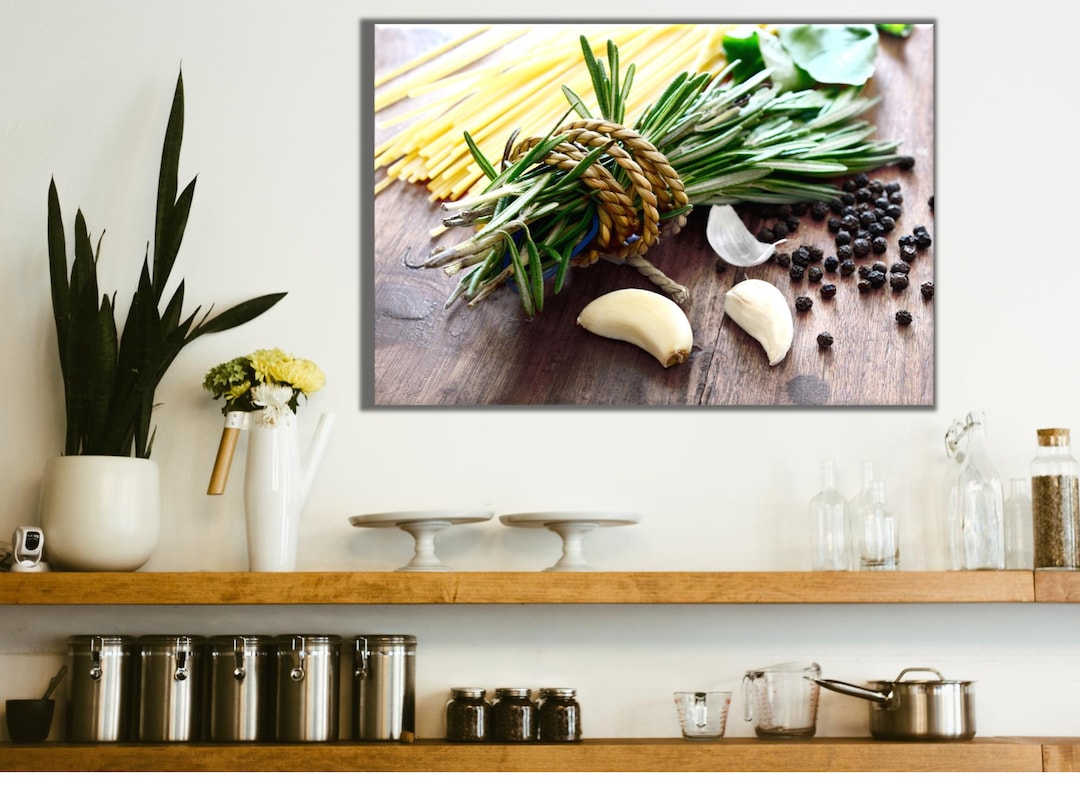 Spices Wall Art, Rosemary Canvas, Food Wall Decor, Kitchen Wall Art Etsy