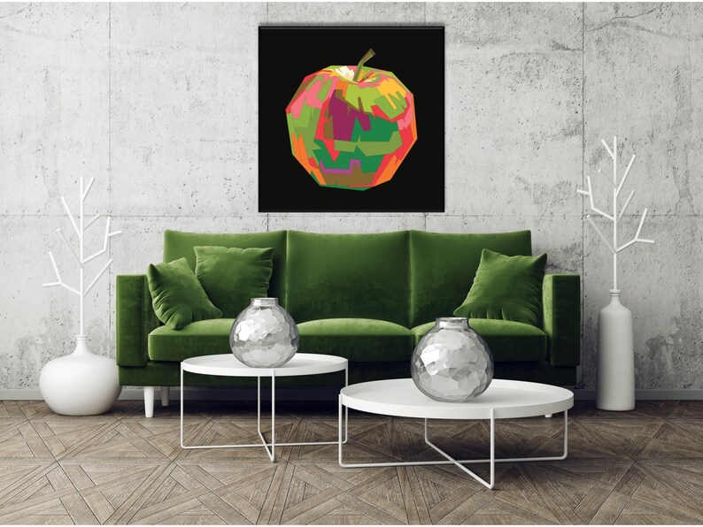 Apple Wall Art Apple Canvas Abstract Apple Print Apple Etsy