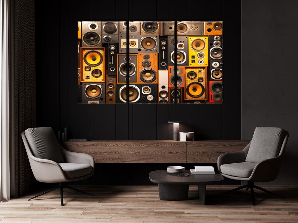 Retro Vintage Style Music Sound Speakers, Music Lover Print