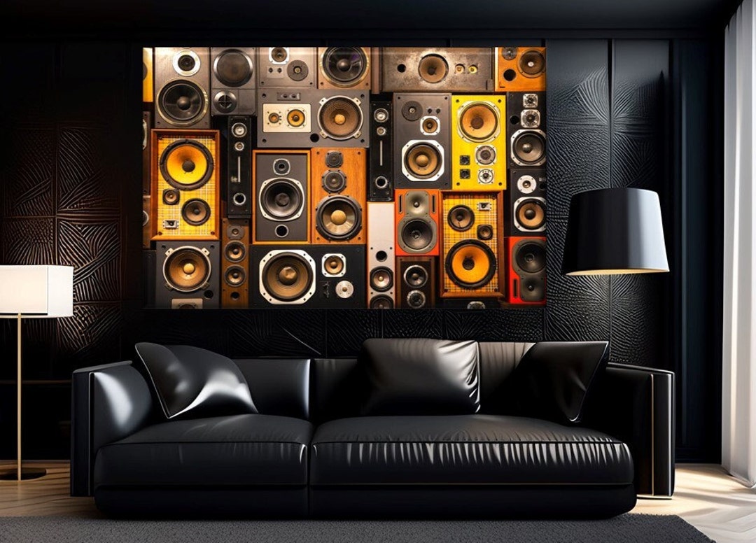 Retro Vintage Style Music Sound Speakers, Music Lover Print