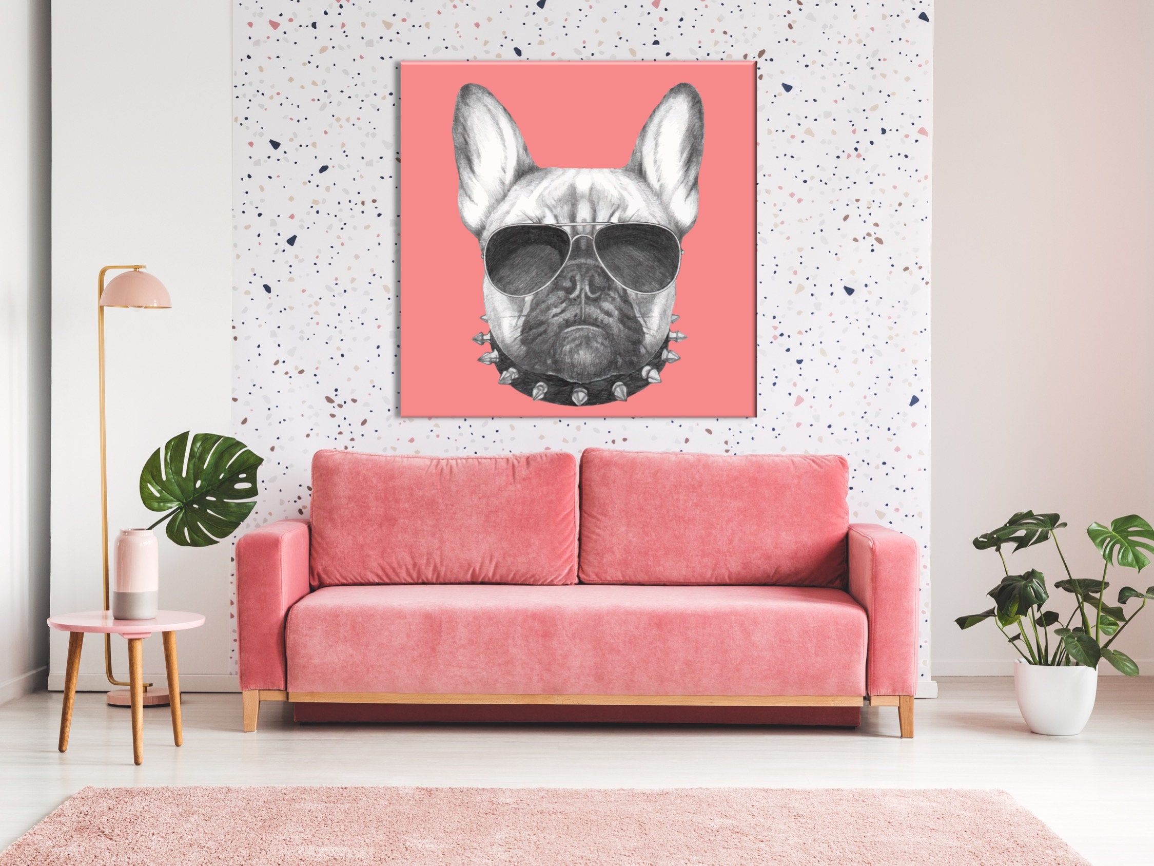 Dog Wall Art Dog Canvas Print Bulldog Poster Dog Art Print Etsy